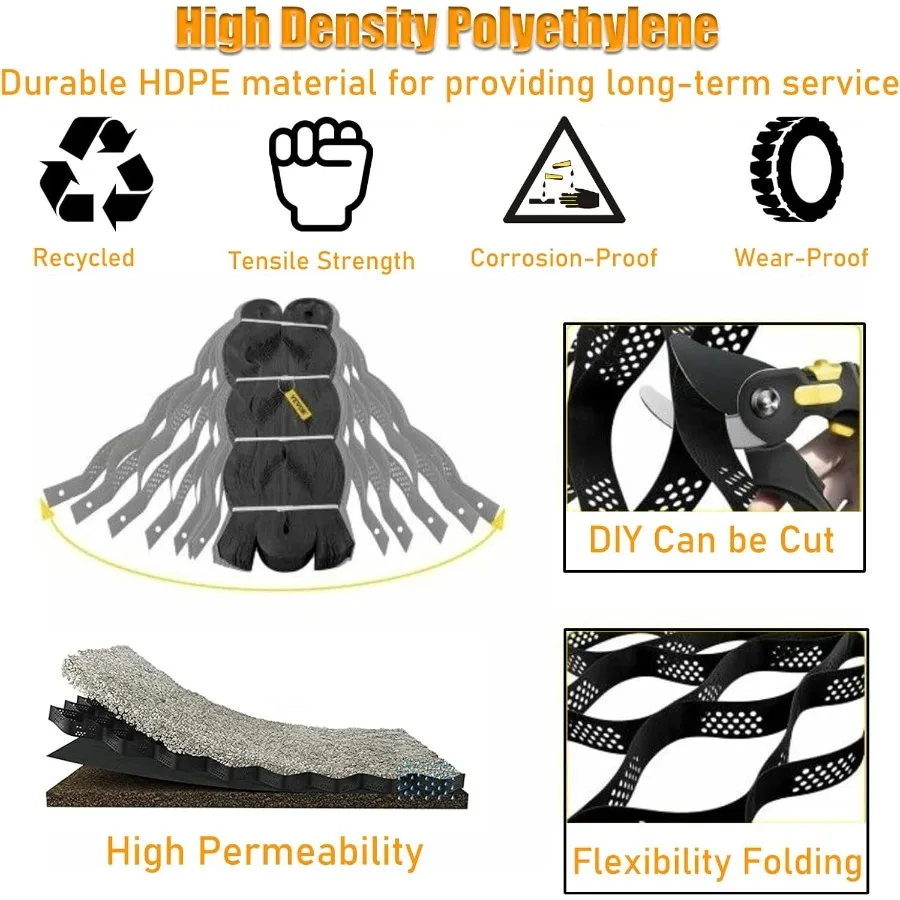 Geogrid cascalho estabilização pavimentadores de entrada de garagem grade de aterramento para retenção de parede de grama entrada de pavimentas sob pátio flexibilidade fo