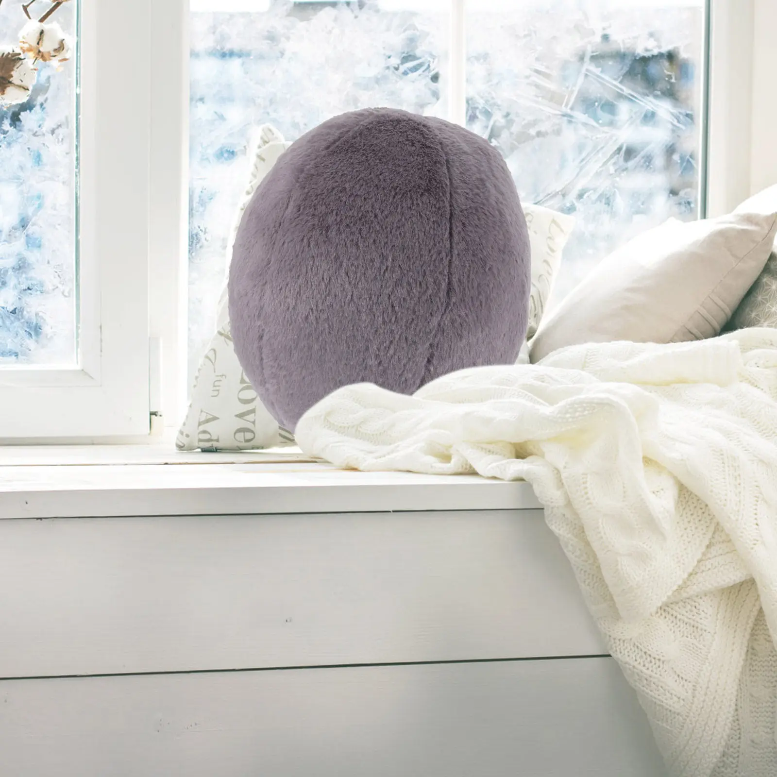 

Solid Color Round Throw Pillow for Home Decor Soft Comfortable Ball Cushion Modern Design Multi Purpose Sofa Bedroom Hotel