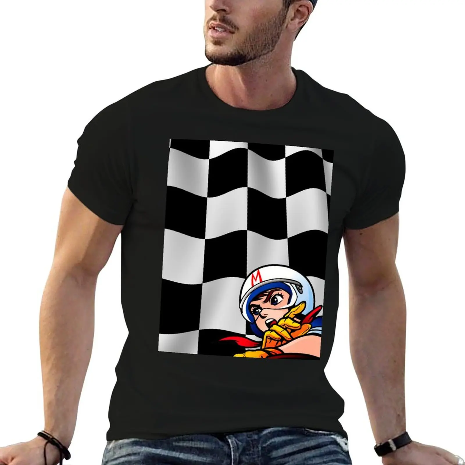 Speed Racer Checkered Flag! T-Shirt Summer Festival T-Shirt