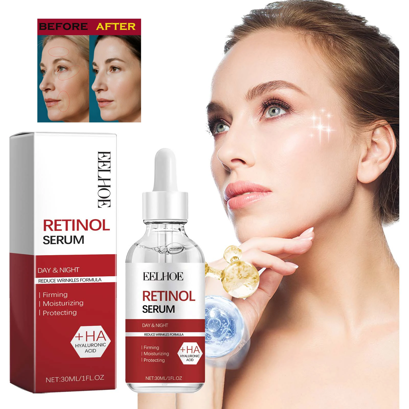 الريتينول مزيل التجاعيد مجموعة الوجه ترطيب عميق فوري الوجه فوري ثبات رفع تتلاشى الخطوط الدقيقة تبييض العناية بالبشرة الكورية #3