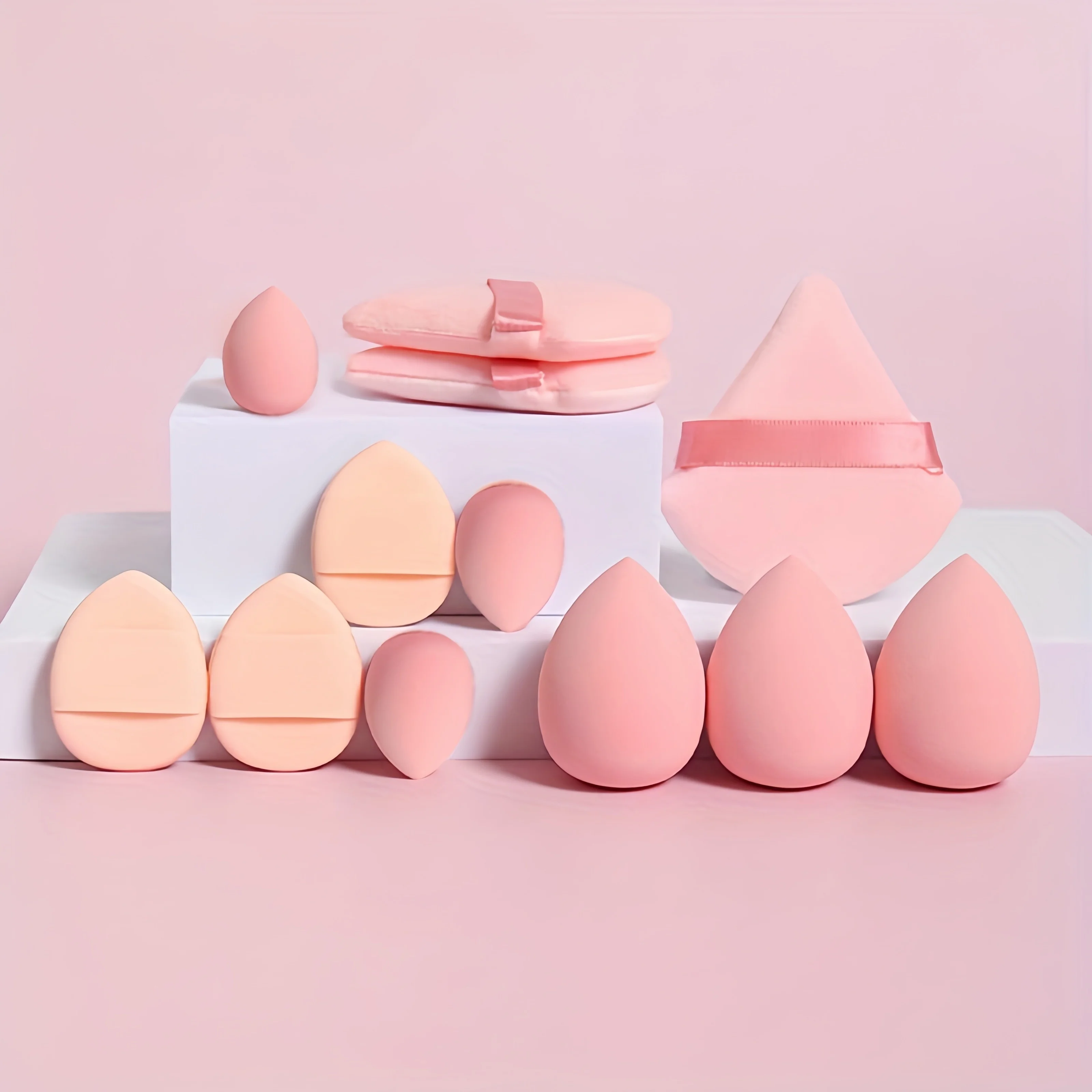 12-Piece Makeup Sponge Set: Fingertip Puffs, Triangular Puffs, Teardrop-Shaped Beauty Sponges, Perfect Coverage