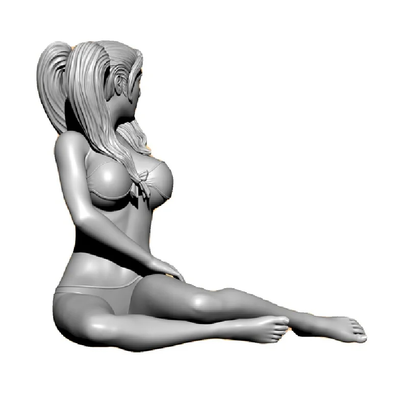Figurine en résine pour fille bord de mer, Micro Miniature Gk, modèle blanc imprimé en 3d, jouet, Kit non assemblé et non peint, 1/35 1/24 1/18