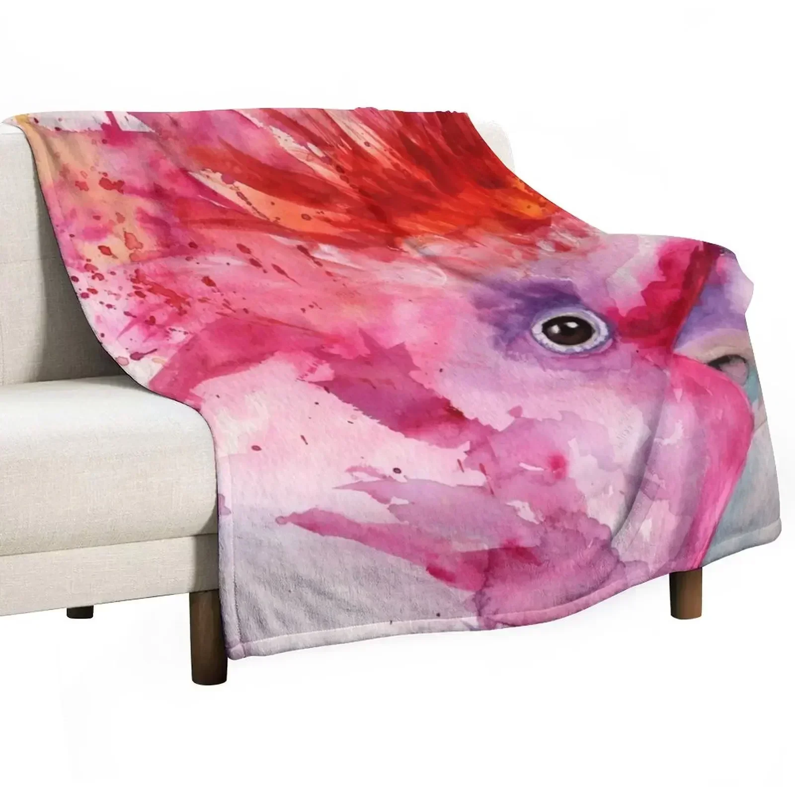 

New Pink Cockatoo Throw Blanket sofa bed Plaid Decorative Beds Picnic Blankets