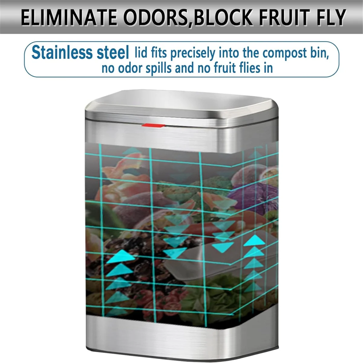 سلة مهملات صغيرة معلقة للمطبخ من الفولاذ المقاوم للصدأ مع غطاء، سلة مهملات للمطبخ 2 في 1 لسطح الطاولة وتحت الحوض، 8