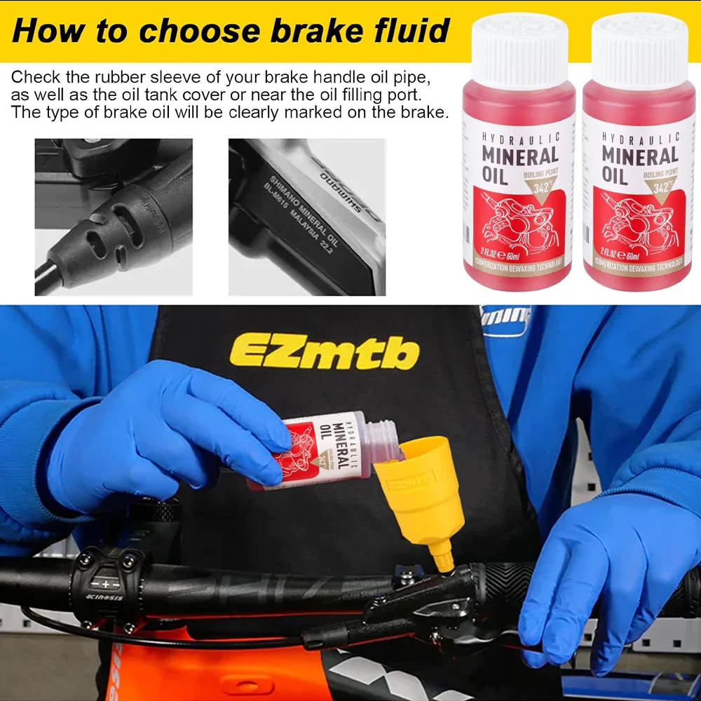 1~2 Pcs 60Ml Bicycle Brake Fluid Mineral Oil System Fluid Cycling Mountain Bikes for Bike Accessorie Oil Injector Mtb Tool
