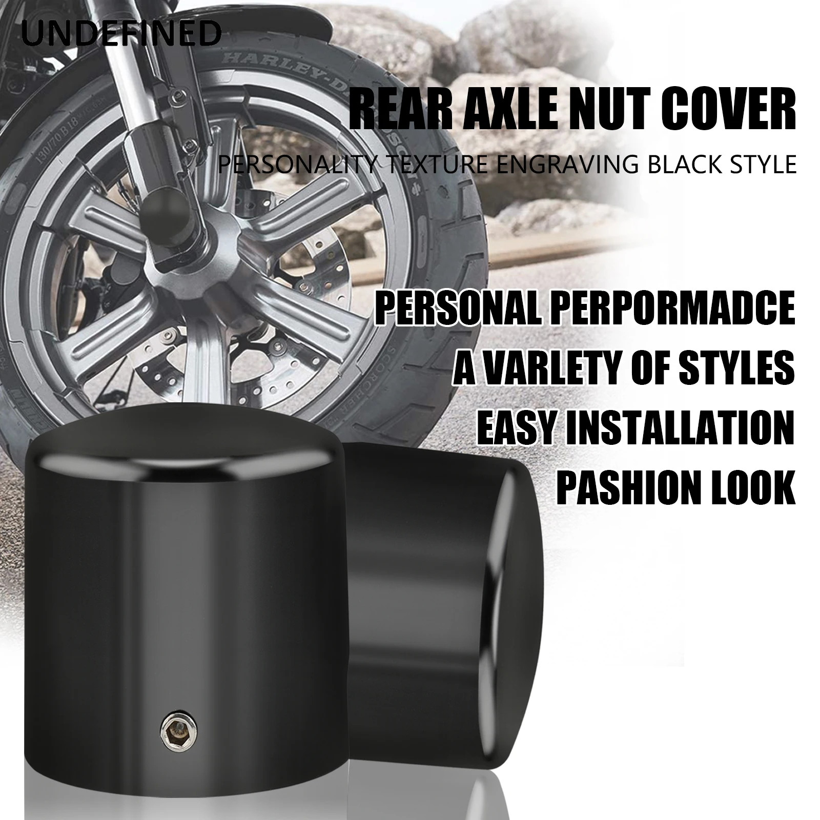 Rear Axle Cap Axle Nut Cover For Harley Softail FXST FLST Heritage Classic Softail Night Train 2000-2007 Motorcycle Chrome Black