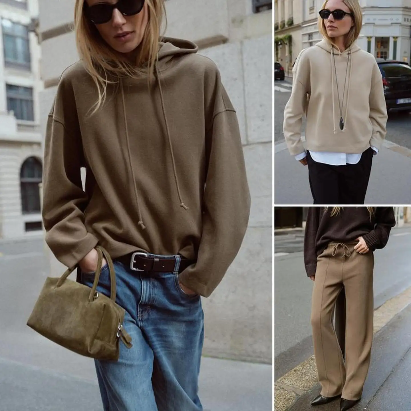 ie Sweat-shirt taille élastique pantalon à jambes larges taille moyenne automne Faion ensemble pour femmes 8-25 ans Spor Sle