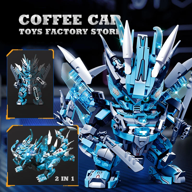Kit di costruzione robot drago trasformabile 2 in 1 Mecha Serpente Guerriero MOC Mattoni Modello 3D Action Figure Blocchi Giocattoli Regalo per bambini adulti