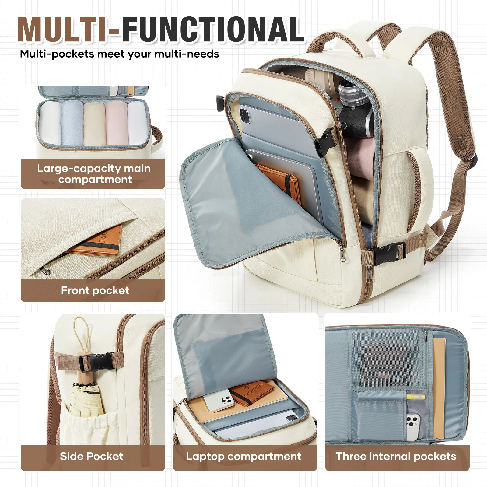 Mochila de viaje Cabina Plane 40x20x30 Ryanair equipaje de mano mochila Wizzair 40x30x20 Carry-Ons hombres mujeres 15,6 pulgadas bolsas para ordenador portátil