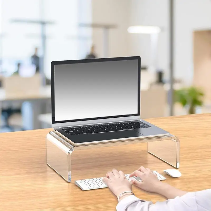 Monitor Standaard Riser Acryl Laptop Stand Clear Desktop Computer Riser Tafel Opslag Bureau Organizer Voor Het Opslaan Van Pc Scherm