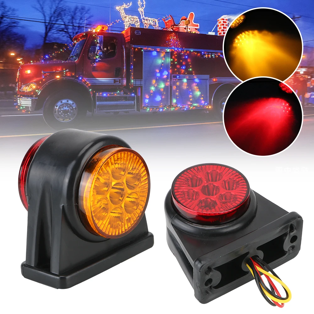 Yellow Red Indicator Lamp 14 LED Side Marker Light Truck Lamp Turn Signal Clearance Light 12V-24V