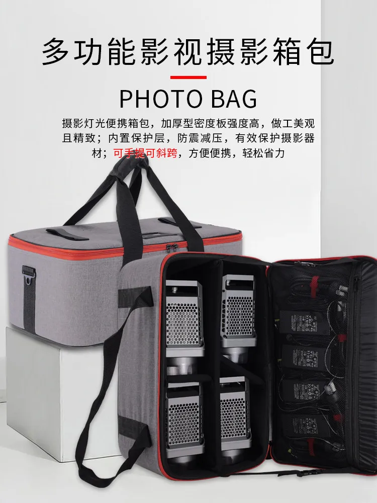 Film and television lighting bags, one-shoulder portable storage boxes, film and television live lighting, LED lights are