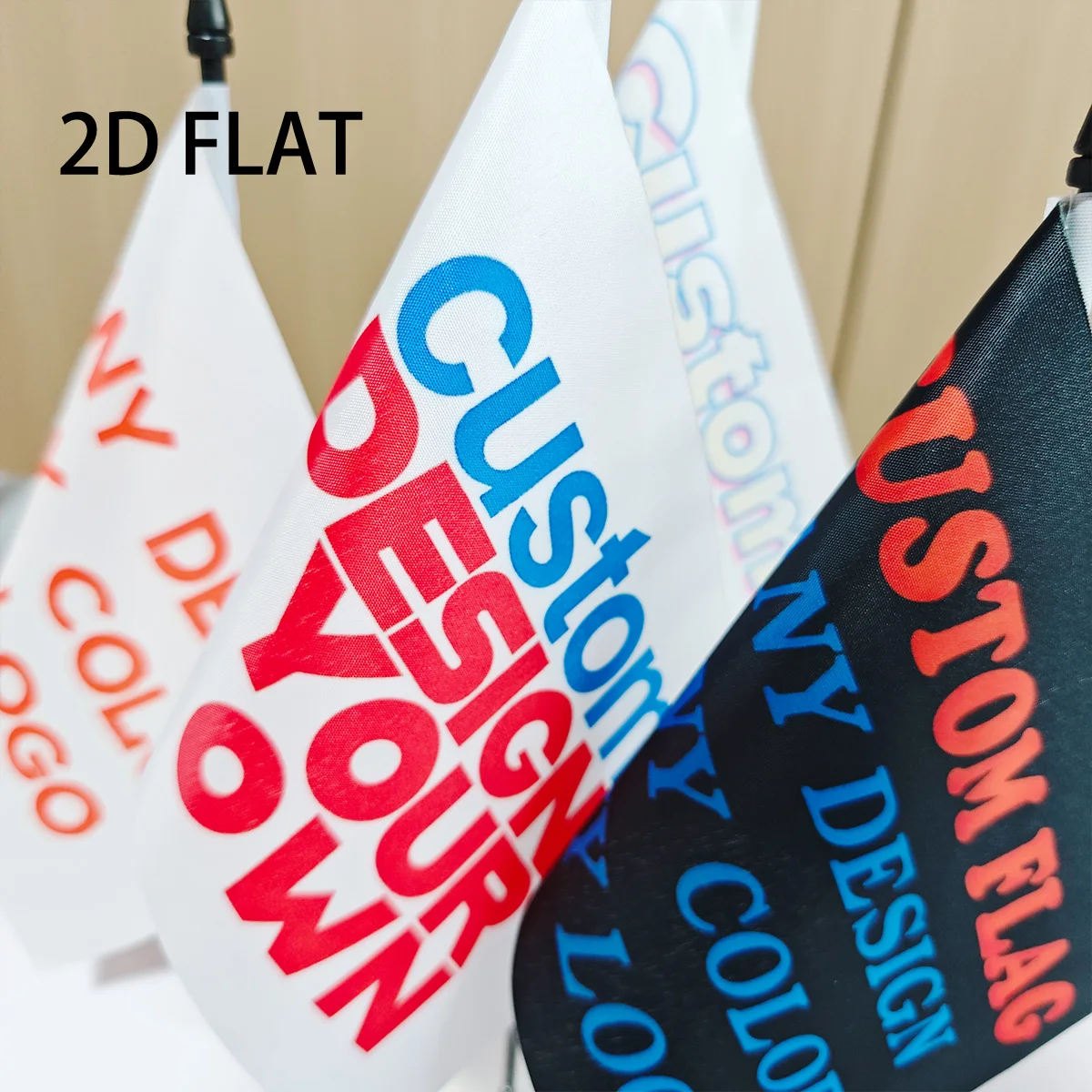 1p Custom Single Sided Table Flag with Stand, Desk Top Flag Set, Solid High-grade Metal Flagpole/ Plastic Flagpole, Office Decor