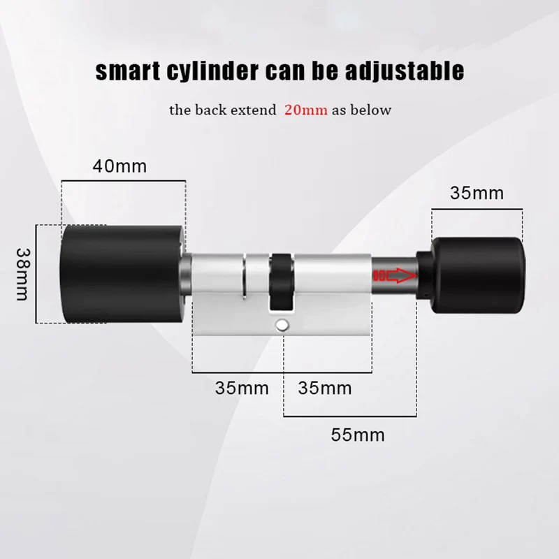 Imagem -03 - Tuya-fingerprint Door Lock Cilindro 70 mm App Remote Abre Faça Você Mesmo Instalação Rápida Sable Perfil ue Locks Door