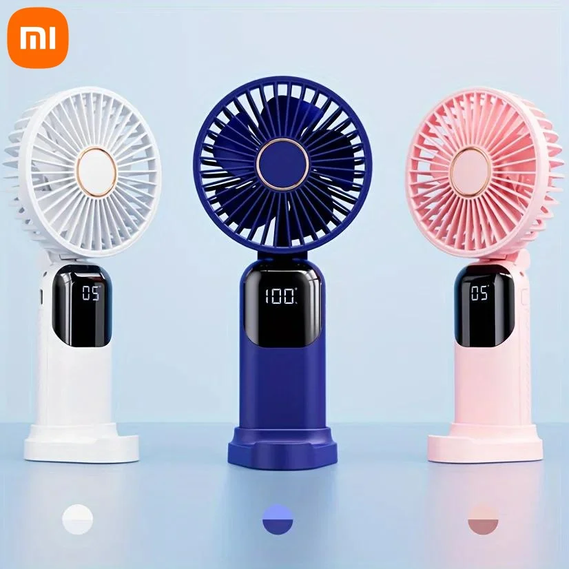 Xiaomi F01 Portable Fan, Battery Operated Blower, 5 Speeds Personal with Base, Digital Display, 180° Ajustable Lash