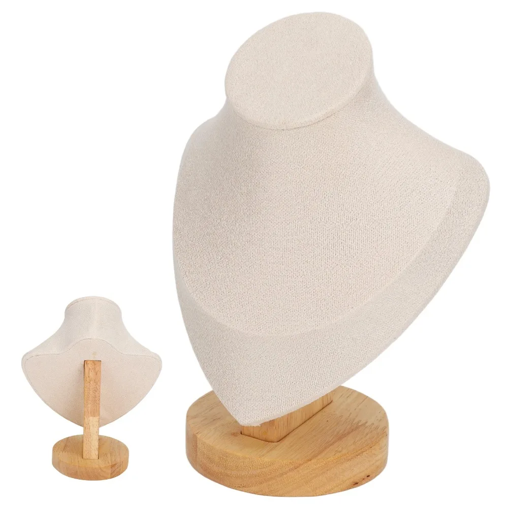 

Stable Solid Wood Necklace Display Stand Small Size Luxury Bust Model Stand Bust Shape Portrait Jewelry Holder Retail Show
