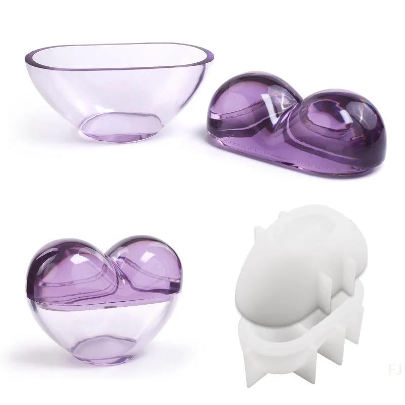 [YU] قالب سيليكون تذكاري على شكل قلب حامل شموع على شكل قلب من الراتنج هدية التعاطف بنفسك حرفة تذكارية