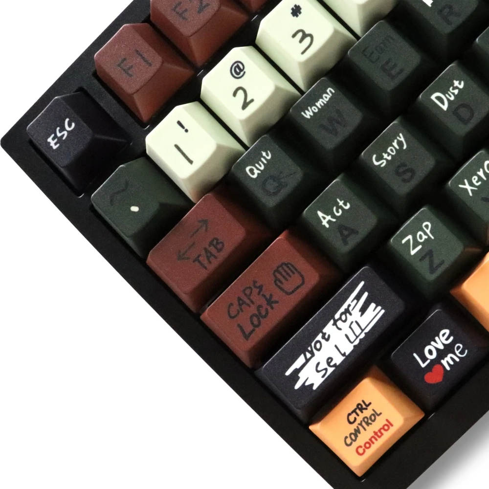 Love Story Durable PBT Material Keycaps 129 Keys Dye-Sub Cherry Profile Keycaps for 61/87/104/108 Mx Switch Mechanical Keyboard