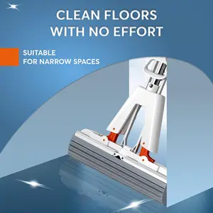 1 buah Pel spons PVA untuk pembersih lantai Pel putar otomatis untuk lantai ubin kamar mandi dan dapur Pel lantai dengan pel spons 6 pel ruang penjualan terbaik - №