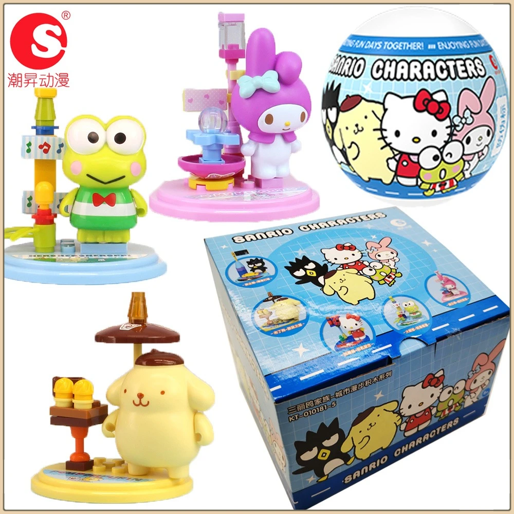 

New Original Sanrio City Walk Series Blind Box Desktop Ornament Gashapon Creative Fashion Trend Model Toys Kids Surprise Gifts