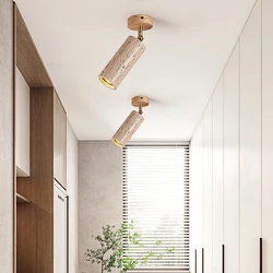 Modern Scandinavian Ceiling Lights Japanese Wabi Sabi Yellow Stone Food Adjustable Led Lighting Balcony Bedroom Decorative Lamp