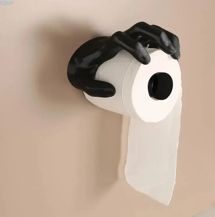 3D Ghost Hand Toilet Paper Holder, 3D Printed Gothic Wall Mounted Toilet Roll Holder, No Drill Easy Install Funny Spook