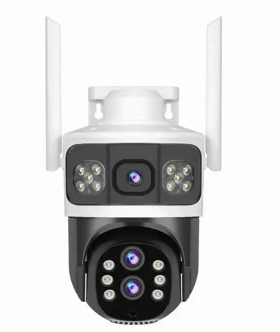 6MP UHD V380APP Triple Lens Three Screen Wireless PTZ IP Dome Camera Full Color AI Humanoid Detection Security CCTV Baby Monitor
