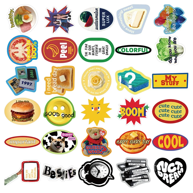 60Pcs European American Sweet Asian Retro Graffiti Sticker Car Guitar Suitcase Laptop Decal DIY Diary Phone Notebook Sticker