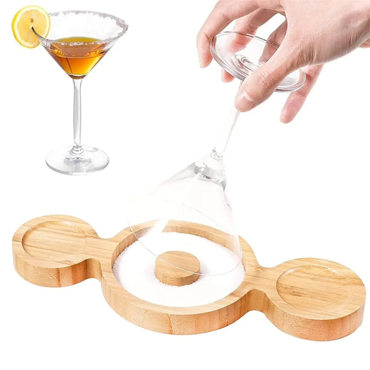 2026 Trend Solid Wood Rimmer - Quick Salt Rimming & Easy-Clean Shallow Tray Non-Slip for Home Bars & Parties