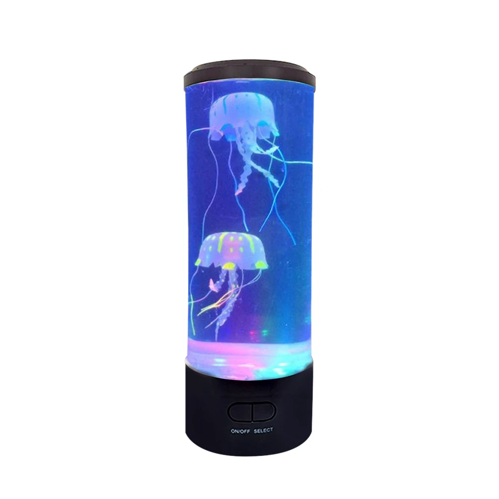 Office Desktop Relaxing Simulated LED Night Light Bedside Fantasy Color Changing USB Charging Hypnotic Jellyfish Children Adults