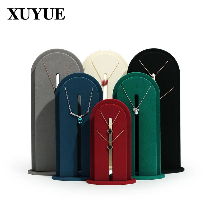 

Jade necklace showcase display props gold pendant window vertical display stand diamond pendant counter display rack