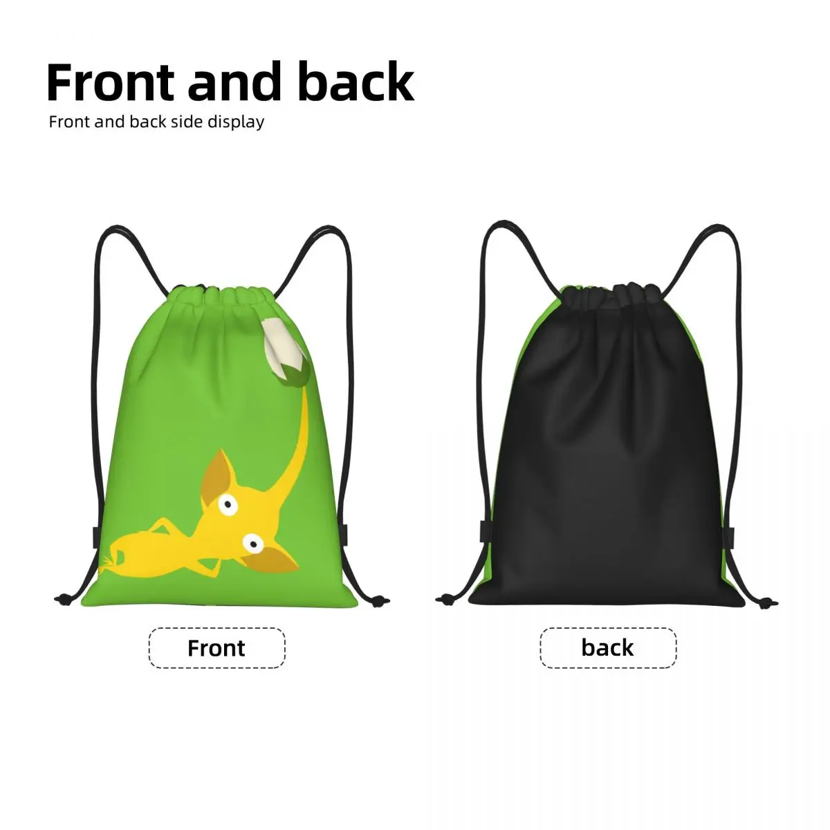 Custom Yellow Pikmins Video Game Drawstring Bag Men Women Foldable Sports Gym Sackpack Shopping Storage Backpacks