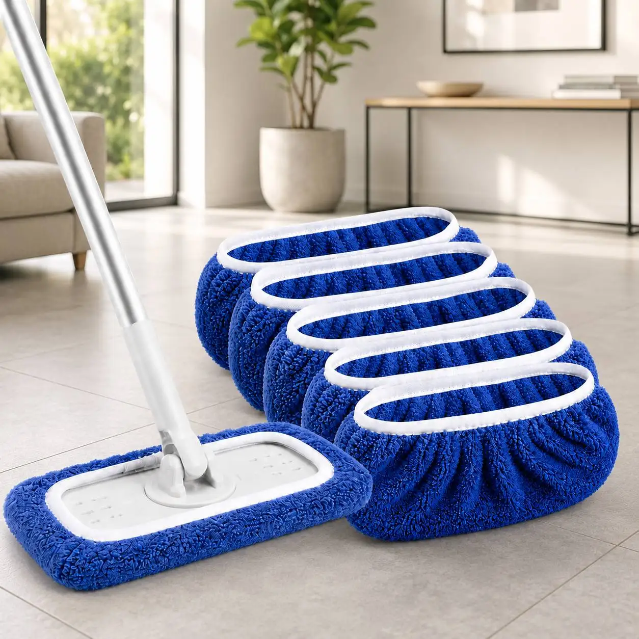10-Pack Flat Mop Replacement Pads,Microfiber Mop Pads, Strong Absorbent Wet And Dry Use, for Hardwood,Tile And Other Hard Floors