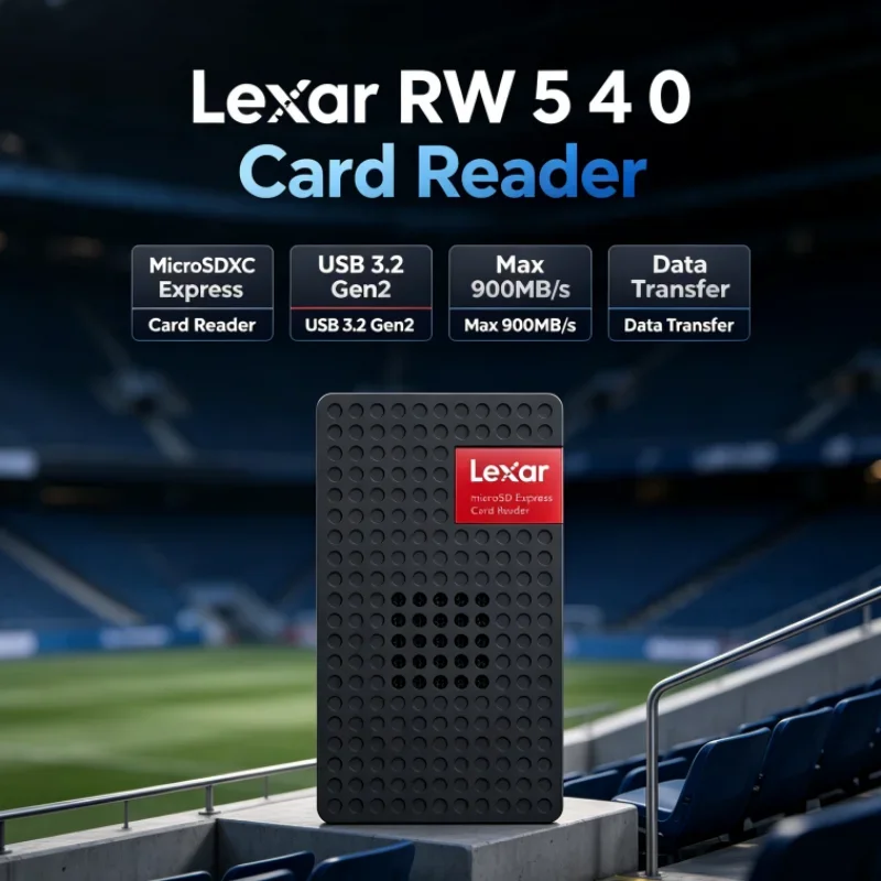 Lexar MicroSDXC Express Card Reader RW540 PLAY PRO MicroSD Card Reader Max 900MB/s USB 3.2 Type-C for Video Transfer