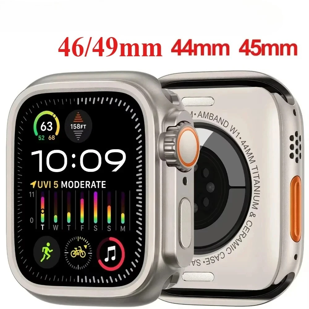 Чехол из сплава для Apple Watch Series 11 10 9 8 7 46 45 мм Seconds Change to Ultra 3/2/1 49 мм Защитный корпус iWatch 6 5 4 SE 44 мм