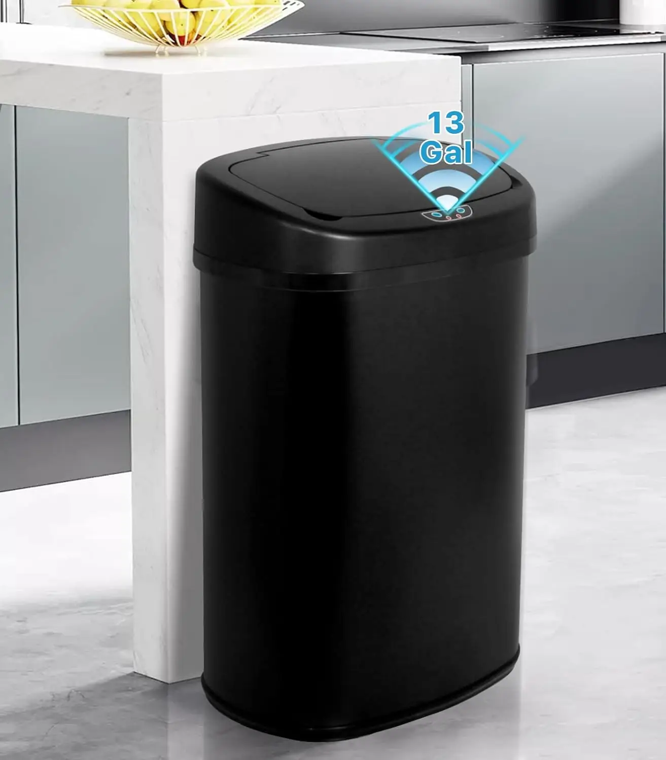 

Automatic Trash Can Garbage Can with Lid Stainless Steel Large Capacity Touchless Kitchen Trash Can Motion Sensor