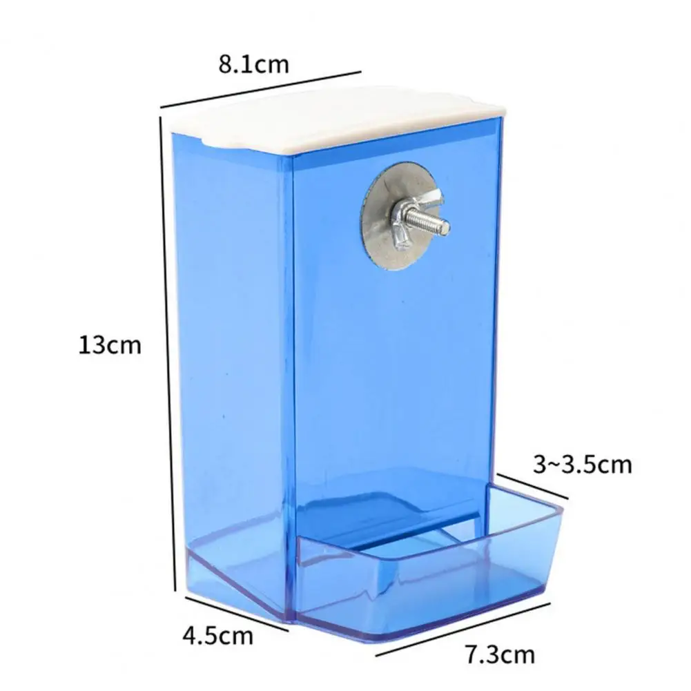 Hard Bird Food Container Strong Clear Solid Parrot Canary Conure Finch Food Container  Bird Feeder Box Feeding