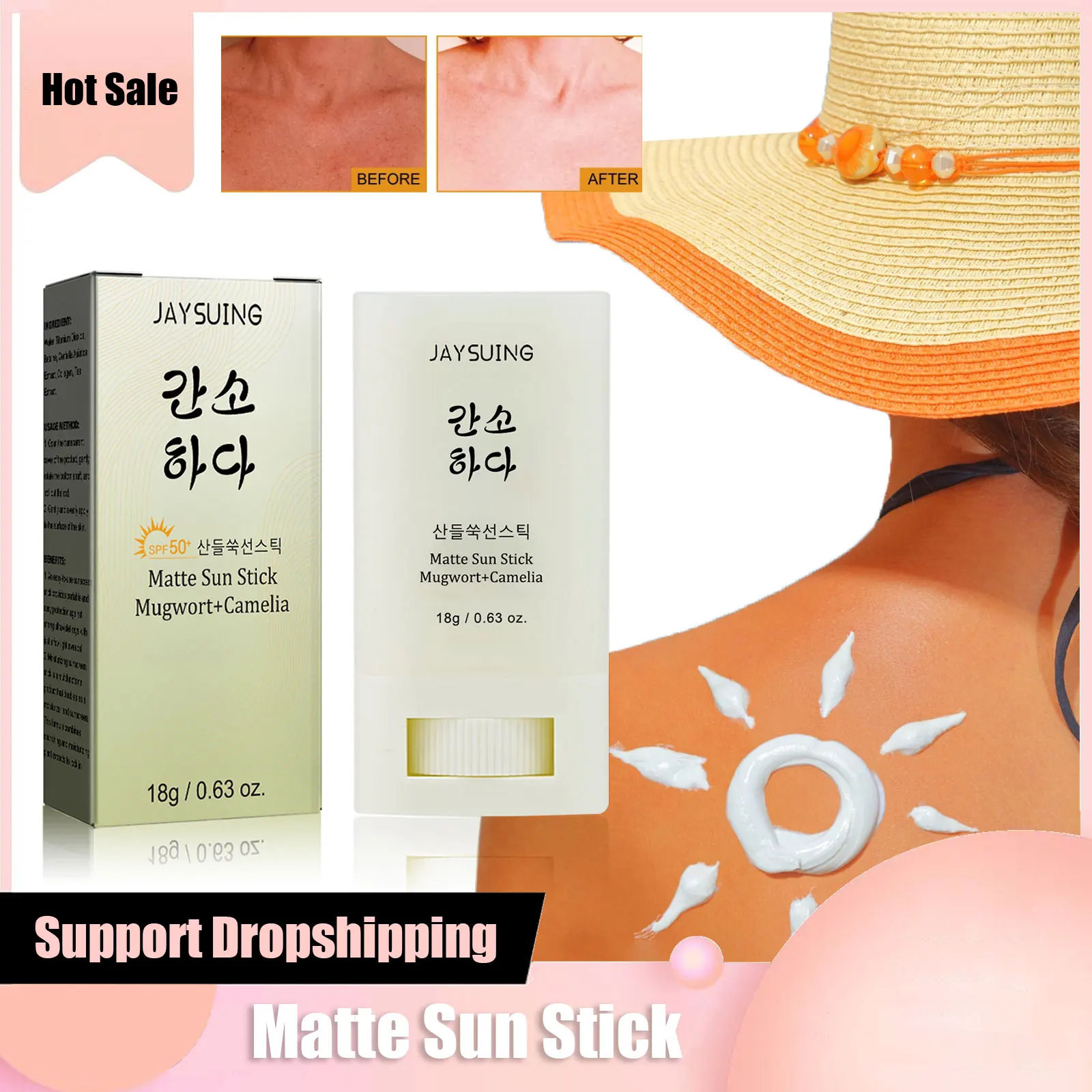 Face Body Sunscreen Matte Sun Stick Spf 50+ Uv Protective Refreshing Hydrating Waterproof Solar Blocker Isolation Sunblock Cream