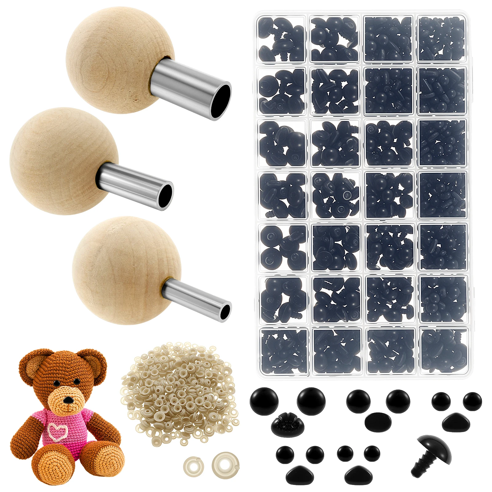 

1003 шт., пластиковые безопасные глаза и нос, точное позиционирование, набор кукольных глаз, игрушечный мишка Тедди, глаз для куклы, аксессуары для украшения