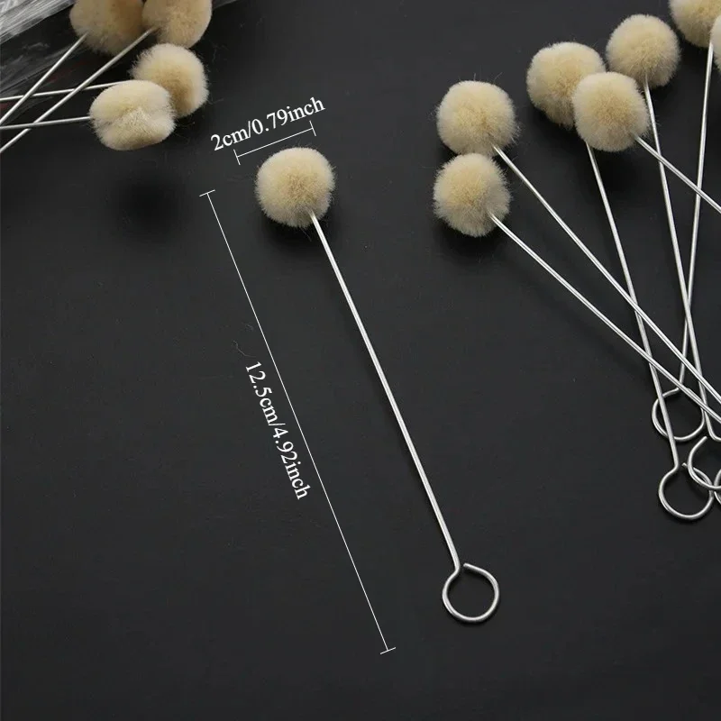 200pcs Hand DIY Leather Wool Brush, Dyeing, Oil Rubbing, Glue Ball Brush, Wool Ball, Hand DIY Tools