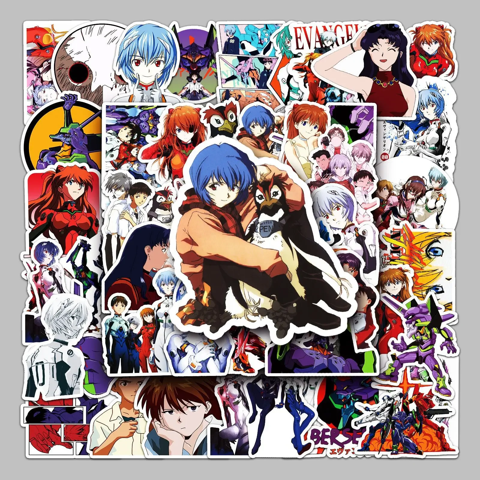 50pcs Cartoon Anime Evangelion Graffiti Suitcase Scooter Computer Tablet Cartoon Decorative Sticker