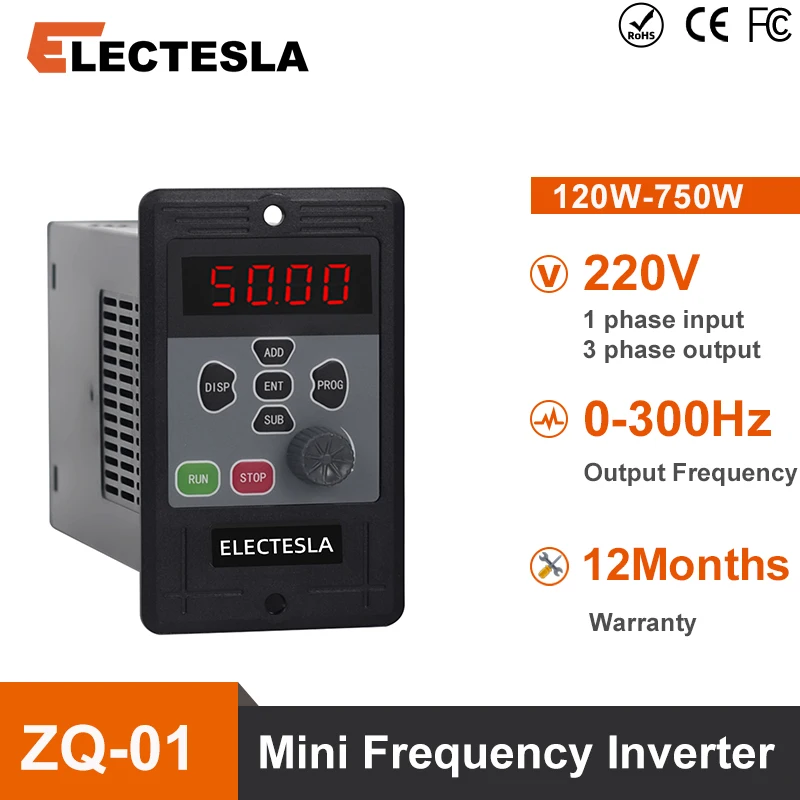 

Миниатюрный преобразователь частоты (VFD) AC220V 200-750Вт, вход 1 фаза 220В, выход 3 фазы 220В, для асинхронных бесщеточных двигателей с постоянными магнитами, с RS485, контроллер скорости