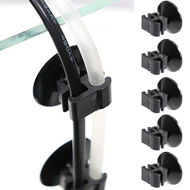 5Pcs Akwarium Przyssawka Klips Zbiornik na ryby Rurka tlenowa Wąż Pompa Przewód zasilający Klamra Wykończenie drutu Przyssawki Akwarium Akcesoria