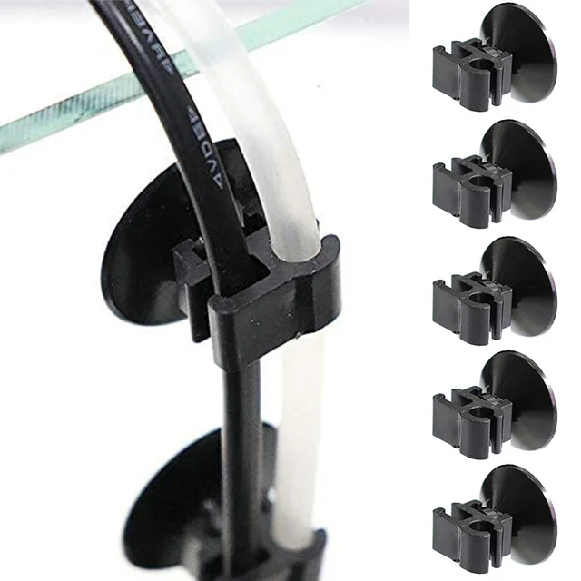5Pcs Akwarium Przyssawka Klips Zbiornik na ryby Rurka tlenowa Wąż Pompa Przewód zasilający Klamra Wykończenie drutu Przyssawki Akwarium Akcesoria