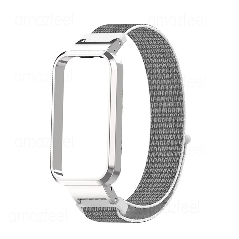 Pulseira de náilon para redmi banda inteligente pro cinta caso protetor para redmi banda pro pulseira para redmi band pro metal escudo quadros