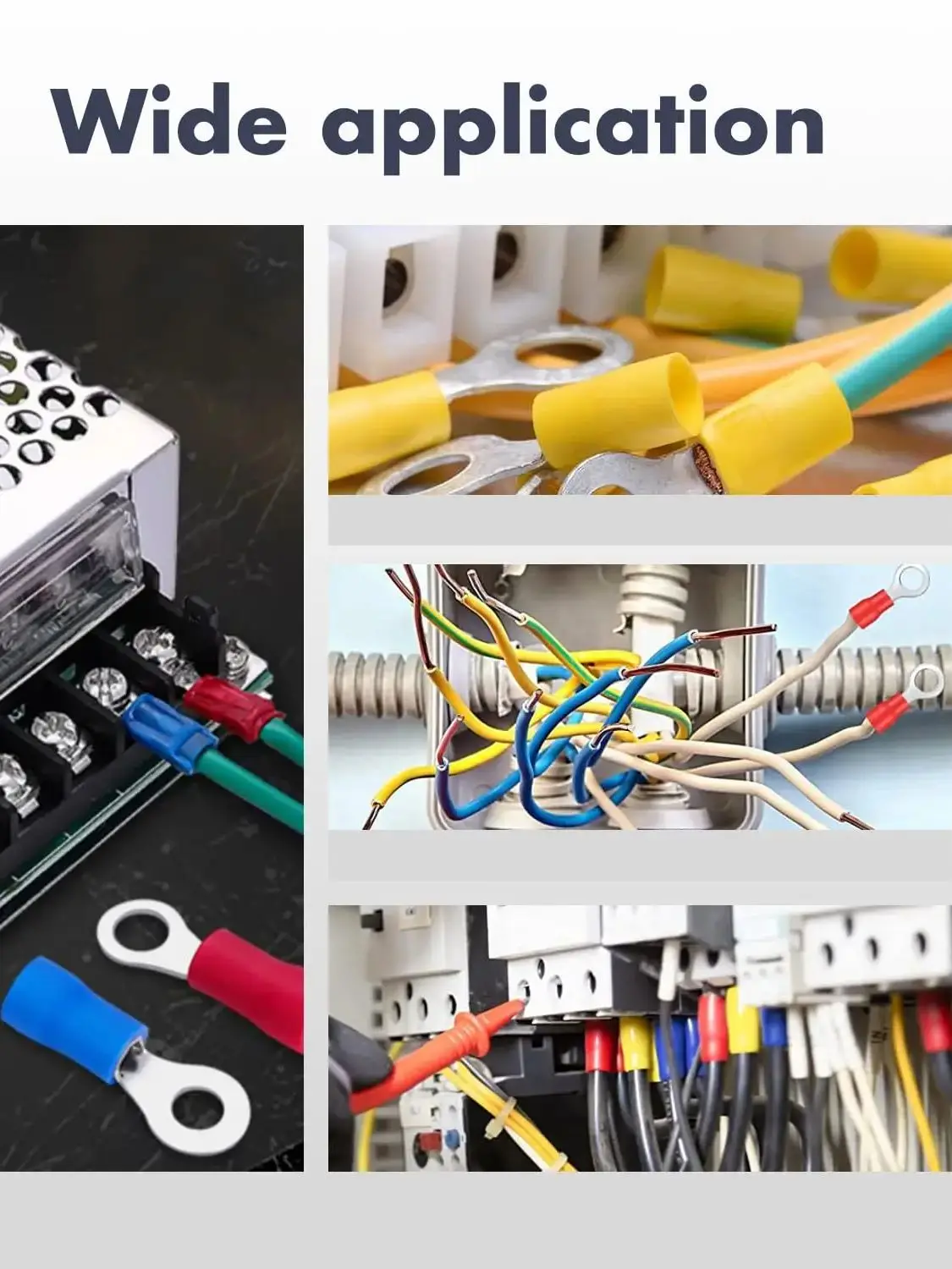 Connecteurs à sertir à joint torique isolés, 80 pièces, M4 M6 M8 22-16/16-14/12-11AWG, jauge, terminal à sertir électrique en pvc