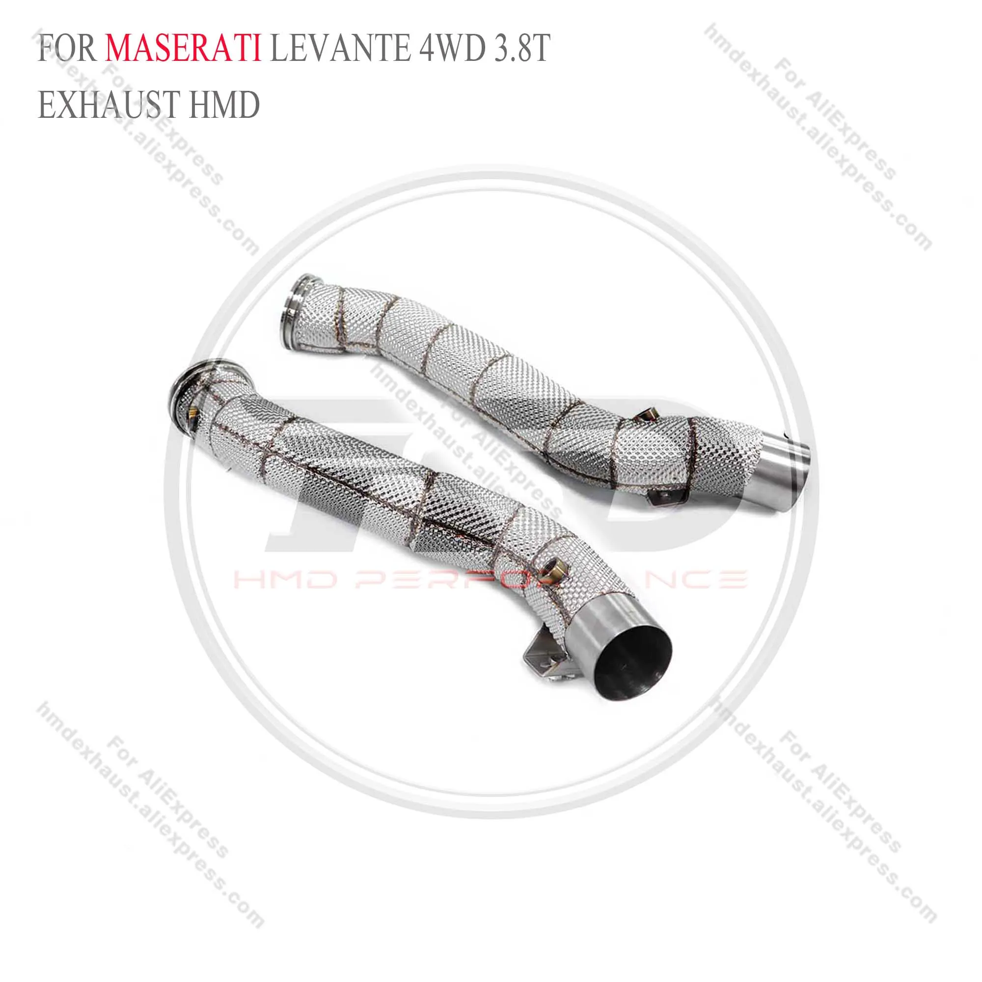 HMD Exhaust System High Flow Performance Downpipe for Maserati Levante 4WD 3.8T With Heat Shield