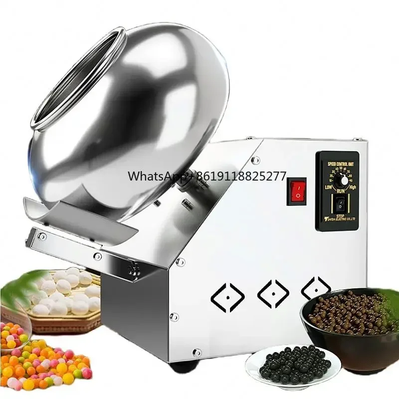 Koop Festival Hoge kwaliteit kleine chocoladecoatingmachine Suikercoating Pankomes met verwarmde droger Pindacoatingmachine