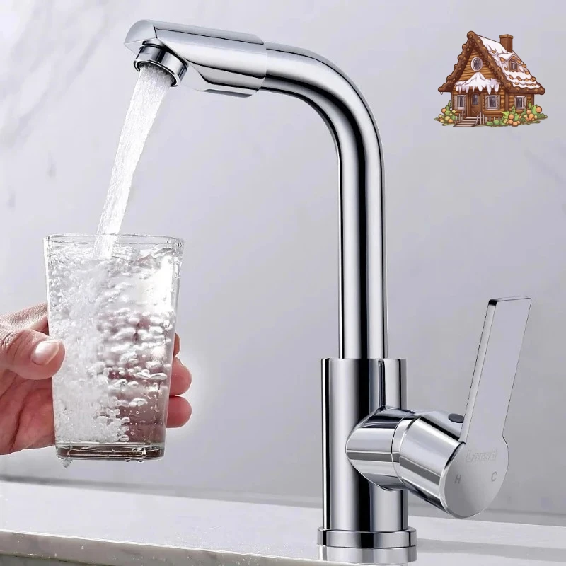 

360° Rotating Basin Faucet Kitchen And Bathroom Dual-use Hot and Cold Water Faucet Splash-proof