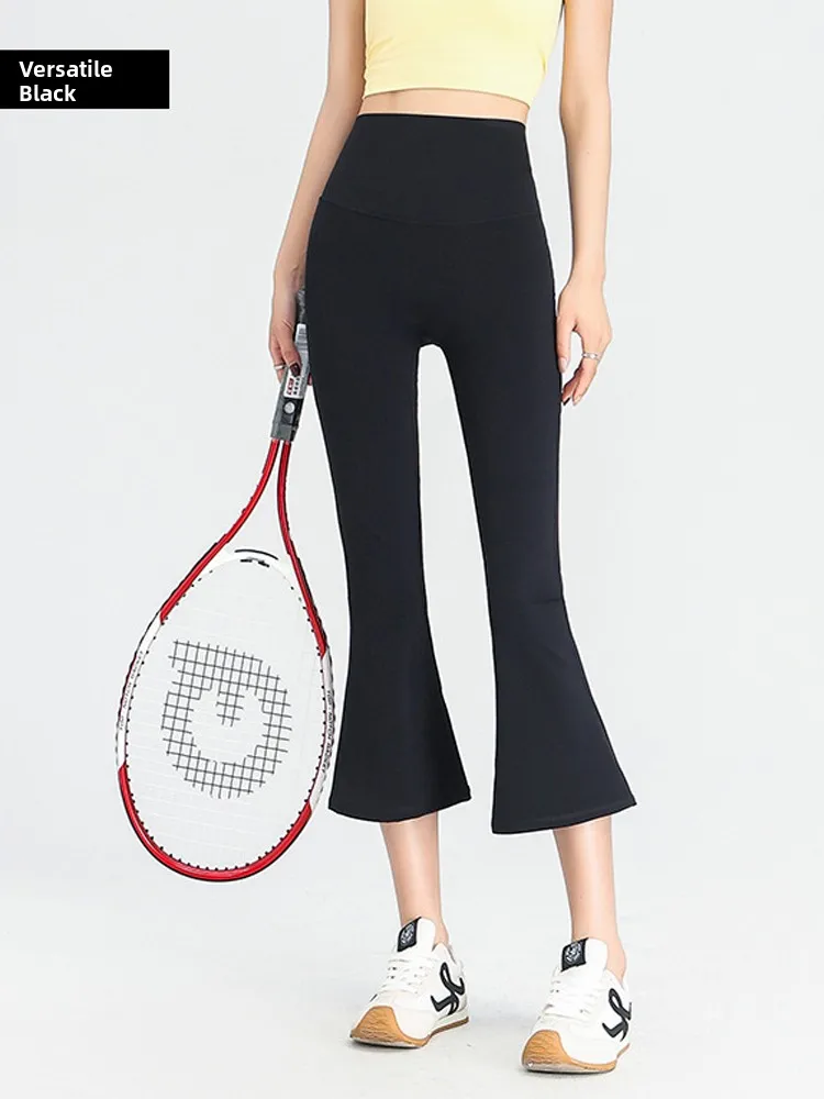 

Новинка 2025, брюки для йоги Bla из овчины, женские летние тонкие колготки из ледяного шелка Seven-Quarter, подтягивающие ягодицы, брюки с высокой талией